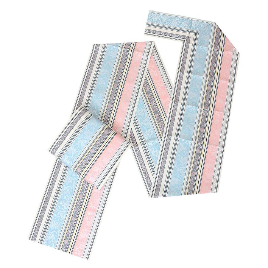 Kisste 博多帯 名古屋帯 正絹 博多名古屋帯 新品 八寸名古屋帯 白 水色  