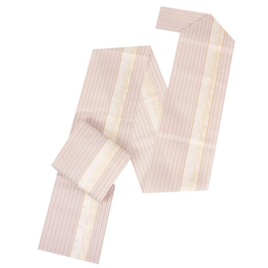 博多帯 名古屋帯 正絹 夏帯 薄ピンク系