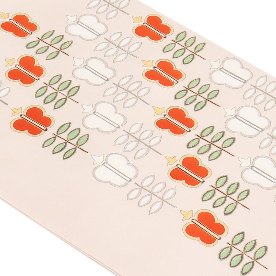 出荷 名古屋帯 正絹 新品 紬 九寸名古屋帯 薄ピンク 小紋 色無地 塩瀬