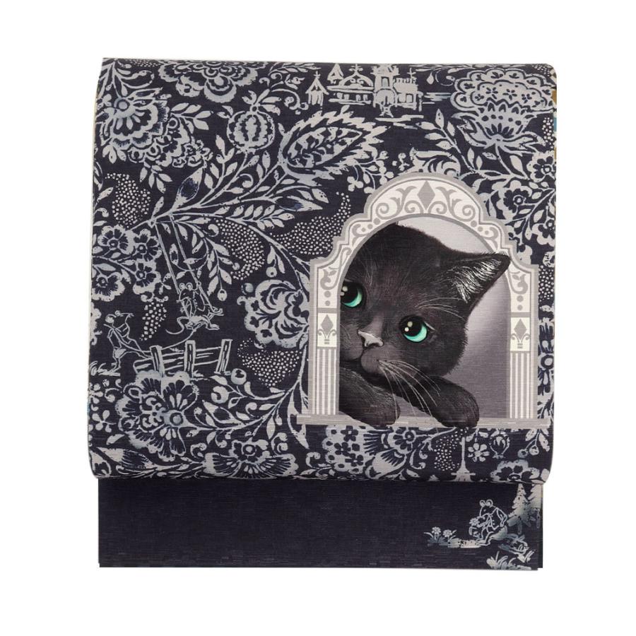 京袋帯 正絹 帯 紺 猫 Wakka 仕立て上がり 小紋 紬 和装 カジュアル 新品 未使用 6 5 こだわりきもの専門店kisste 通販 Yahoo ショッピング