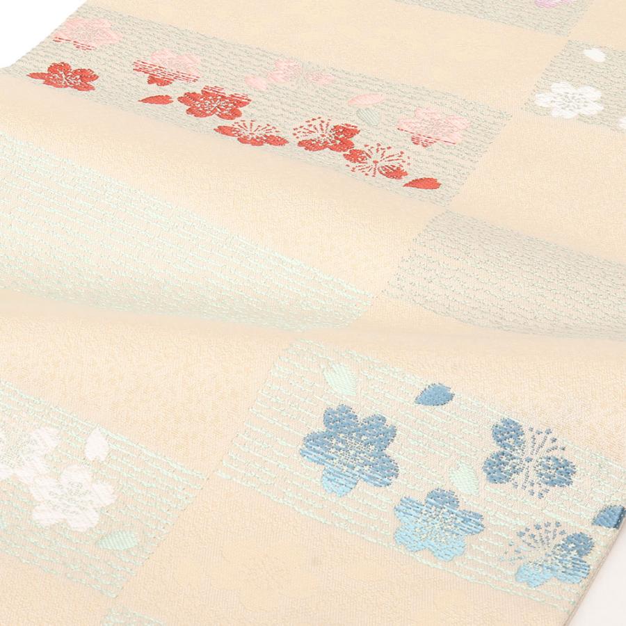 Kisste 名古屋帯 正絹 新品 九寸名古屋帯 生成り 西陣織 京都