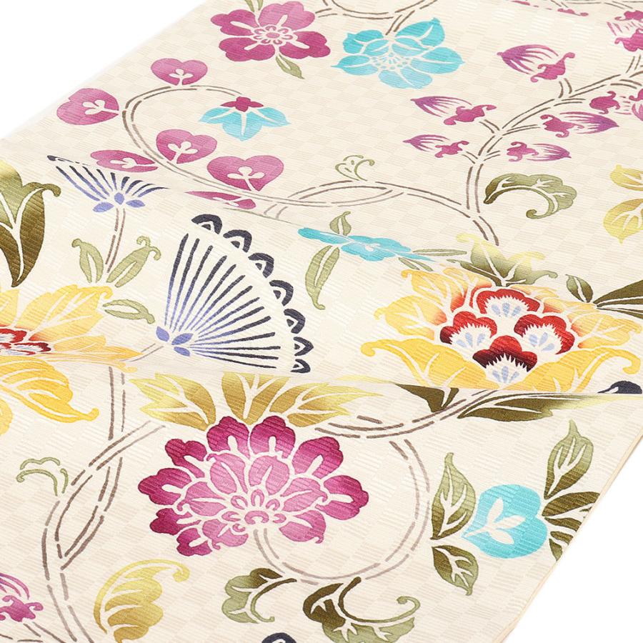 Kisste（キステ） 京袋帯 正絹 帯 アイボリー 唐花 日本製 うれし