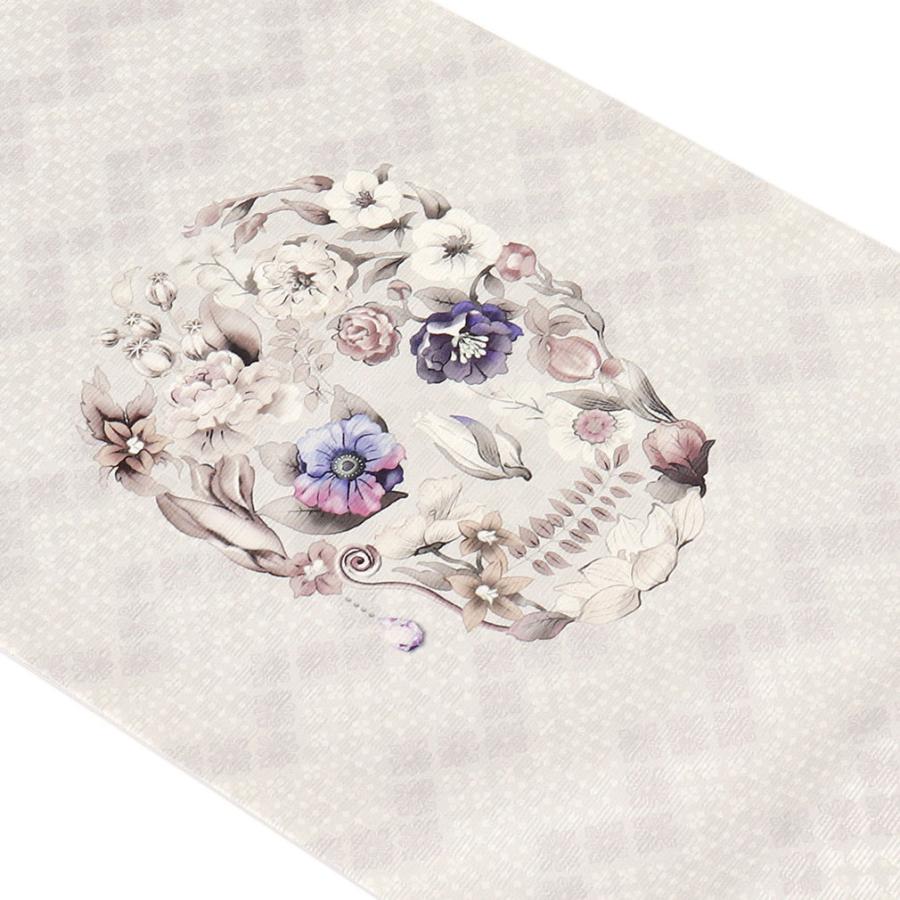 Kisste（キステ） 京袋帯 正絹 帯 グレー フラワースカル 日本製