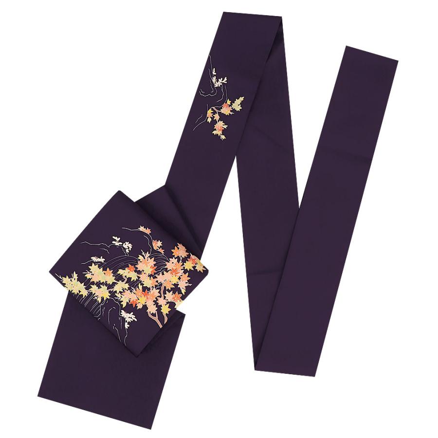 Kisste（キステ） 名古屋帯 正絹 新品 九寸名古屋帯 紫紺 オレンジ