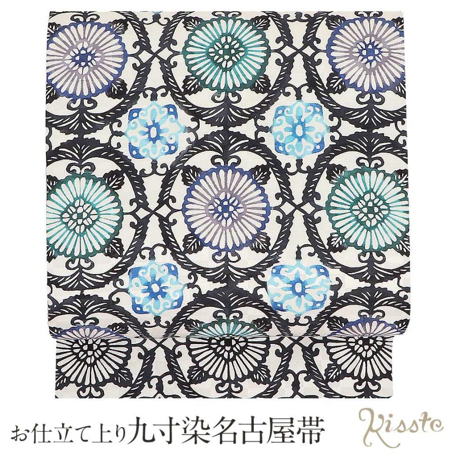 正絹　名古屋帯　《生成り　花唐草模様》 正絹 名古屋帯 《生成り 花唐草模様》 Kisste 名古屋帯 正絹 新品 九