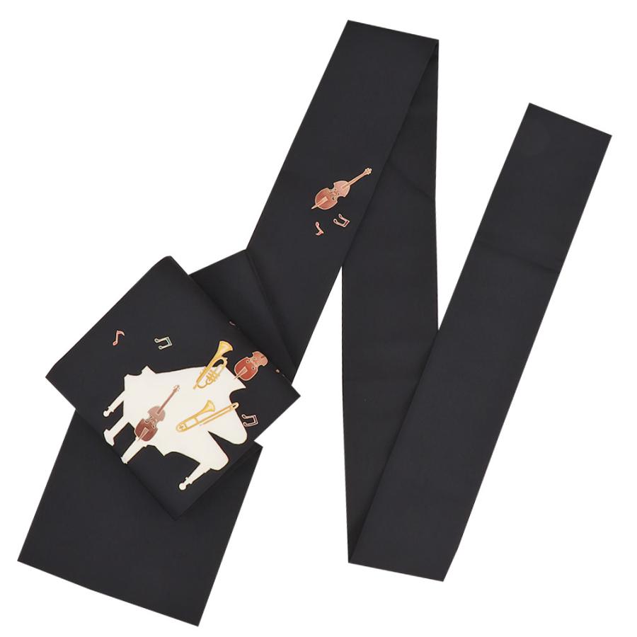 Kisste 名古屋帯 正絹 新品 九寸名古屋帯 黒 音楽会 全通柄 色 Kisste 名古屋帯 正絹 新品 九寸名古屋帯 黒 音楽会 全通柄 色