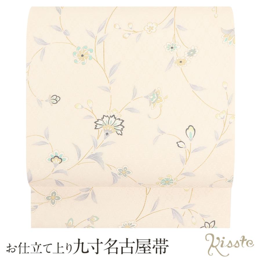 Kisste（キステ） 名古屋帯 正絹 新品 九寸名古屋帯 クリーム 蔓花 全
