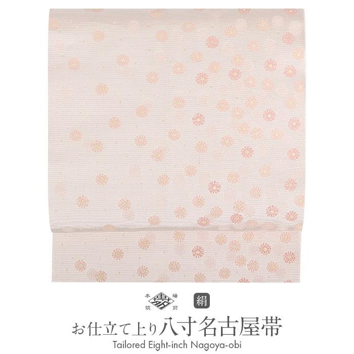 名古屋帯 博多帯 博多織 帯 八寸 ピンク 小花 SALE 爆買の画像