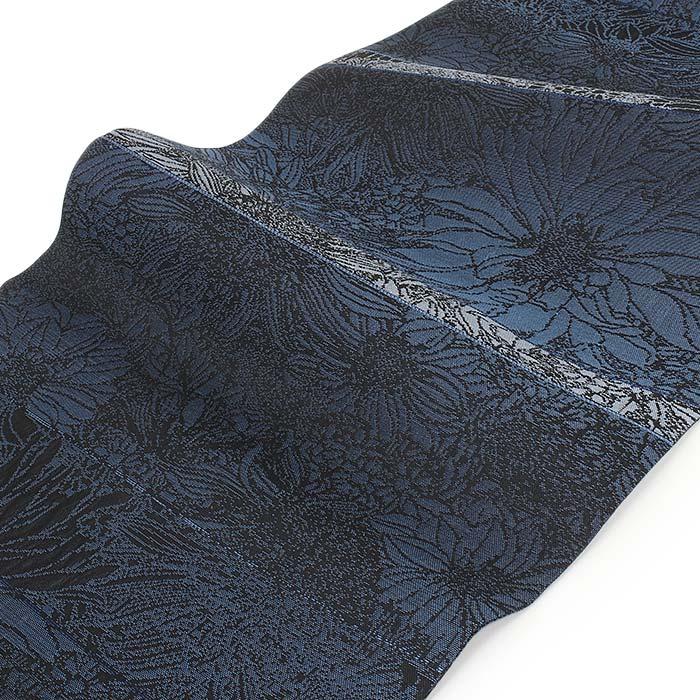 専用帯1872 ●高級 正絹 紬 藍染 型染 名古屋仕立て 名古屋帯 専用帯1872 ○高級 正絹 紬 藍染 型染 名古屋仕立て 名古屋帯