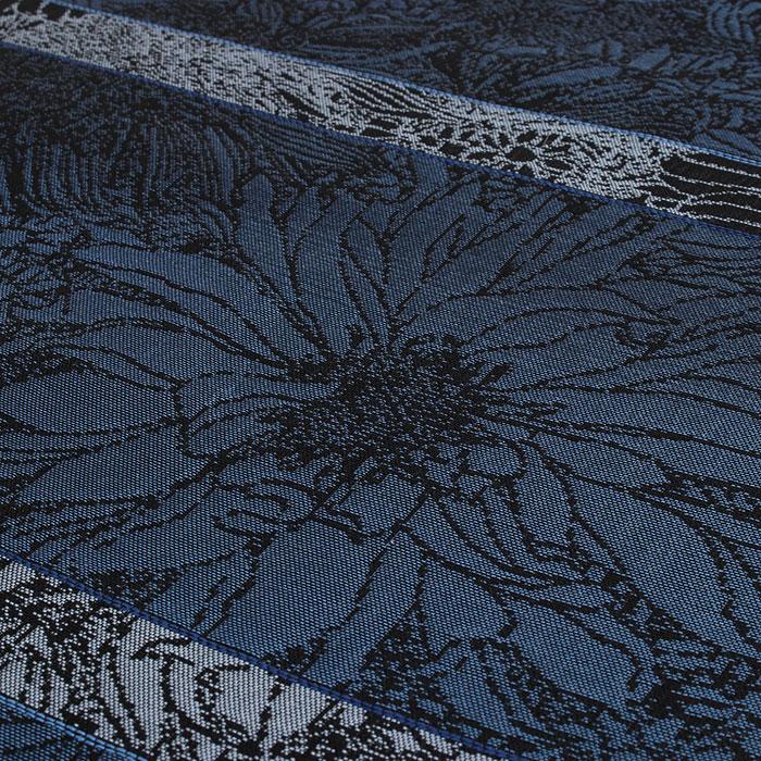 紬　藍染　絞り　松川菱　縦縞　開き名古屋帯　着物　035a p 菱模様板締絞り藍染紬名古屋帯(m68086Dy) 帯紹介