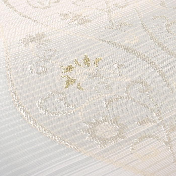 Kisste（キステ） 名古屋帯 夏 夏名古屋帯 夏帯 白 水色 ベージュ 縞
