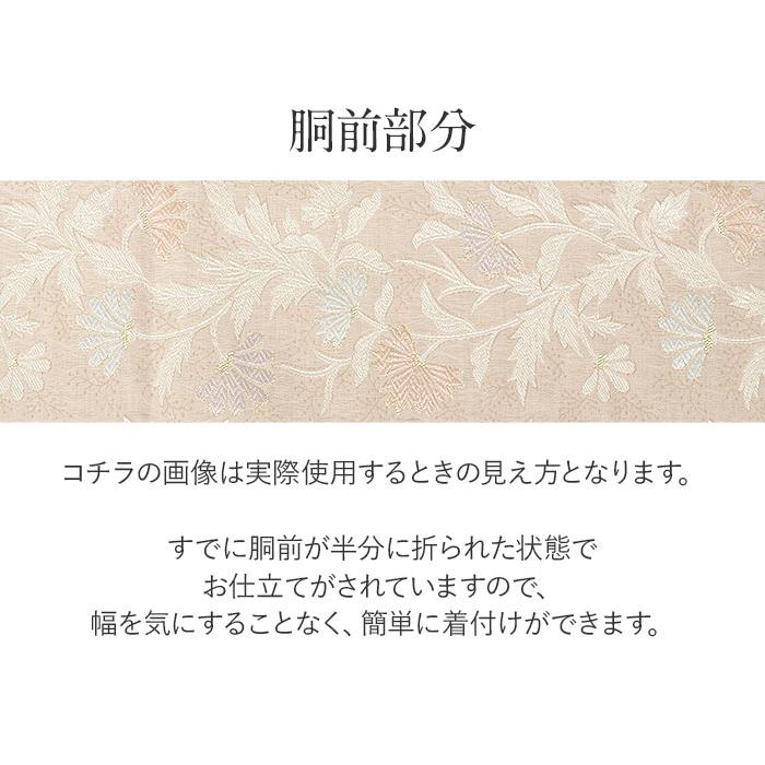名古屋帯 薄茶 レース 花草 西陣織 弥栄織物 九 SALE 爆買の画像