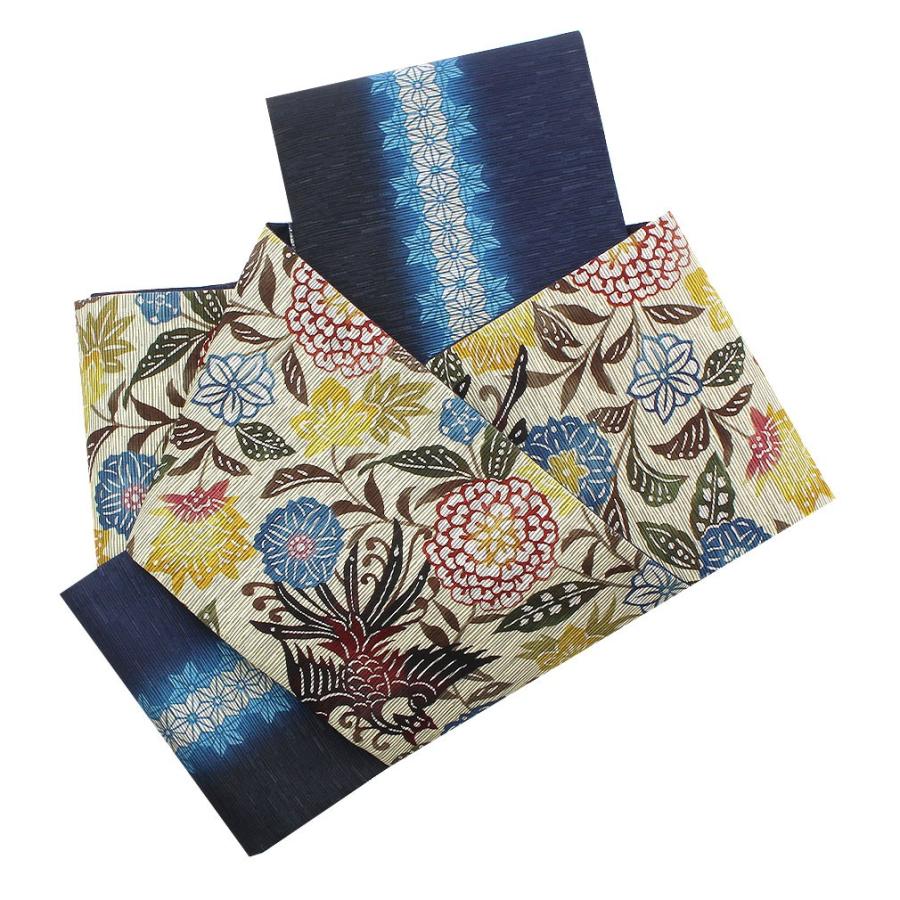 新品　半巾帯　ブルー系　リバーシブル 楽天市場】半幅帯 帯 半巾帯 袴下帯 普段用 グレー 青 華紋 縞