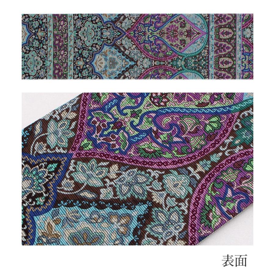 召しませ華 半幅帯 正絹 リバーシブル 召しませ花 紫 モダンオリエント