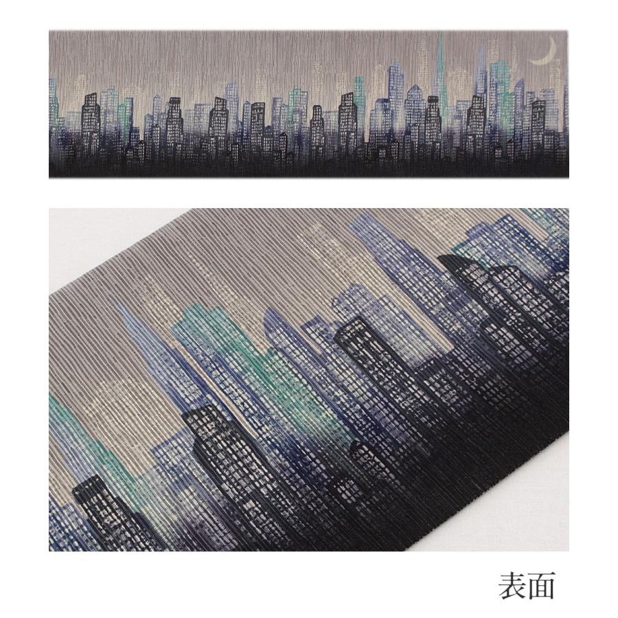 半幅帯 正絹 リバーシブル 召しませ花 灰 Moo SALE 爆買の画像