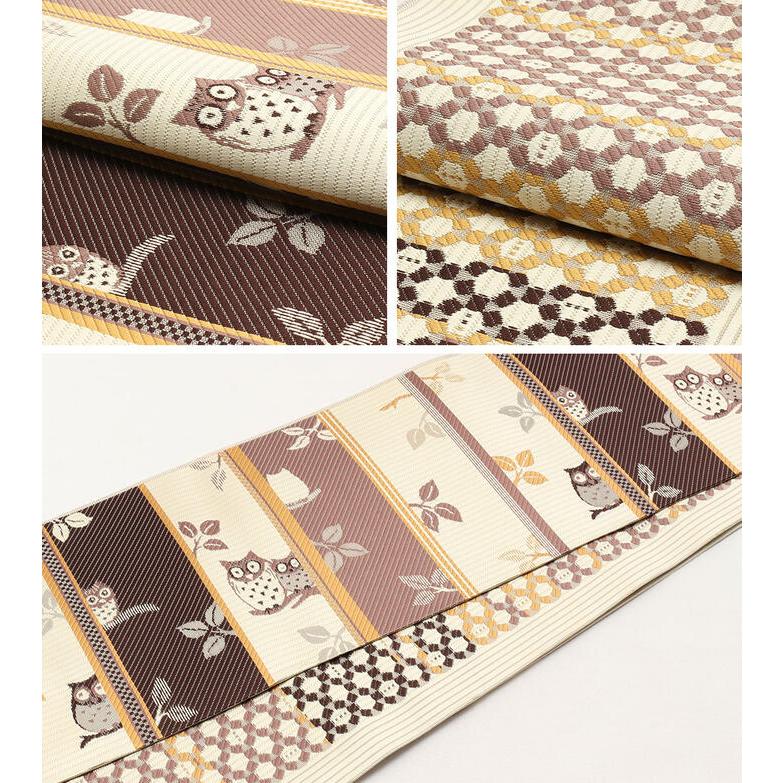 Kisste 半幅帯 博多 クリーム 帯 協和織物 正絹 リバーシブル 小