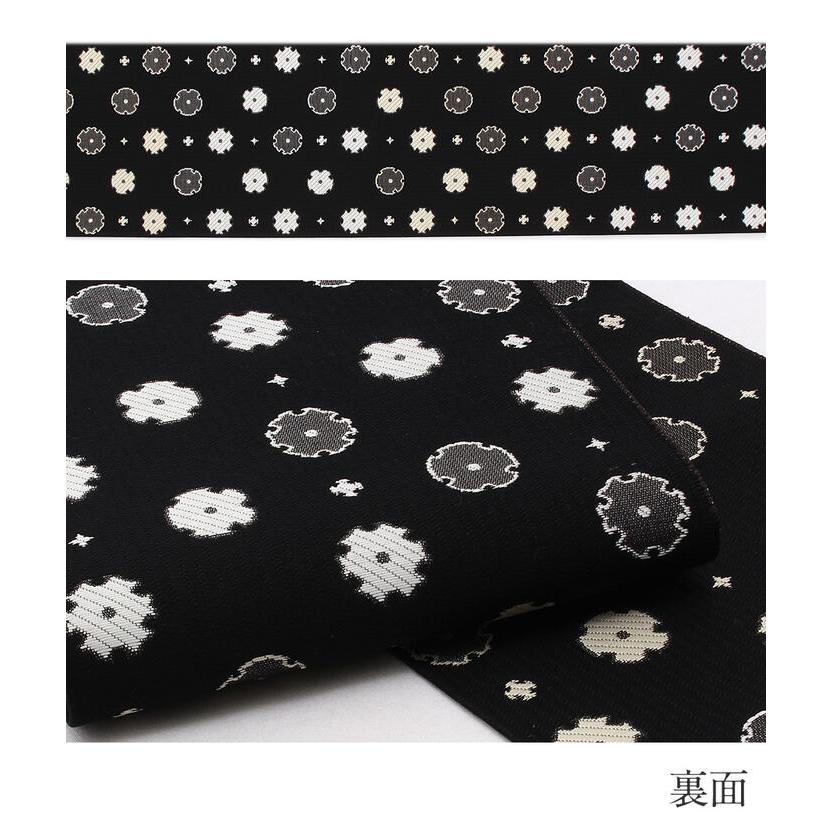 博多織 半幅帯 帯 紋織り 博多帯 小袋帯 黒 重 SALE 爆買の画像