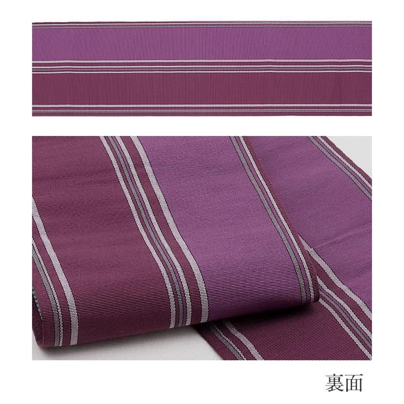 Kisste（キステ） 博多織 半幅帯 絹 帯 紫 赤紫 唐花 小野織物 日本製