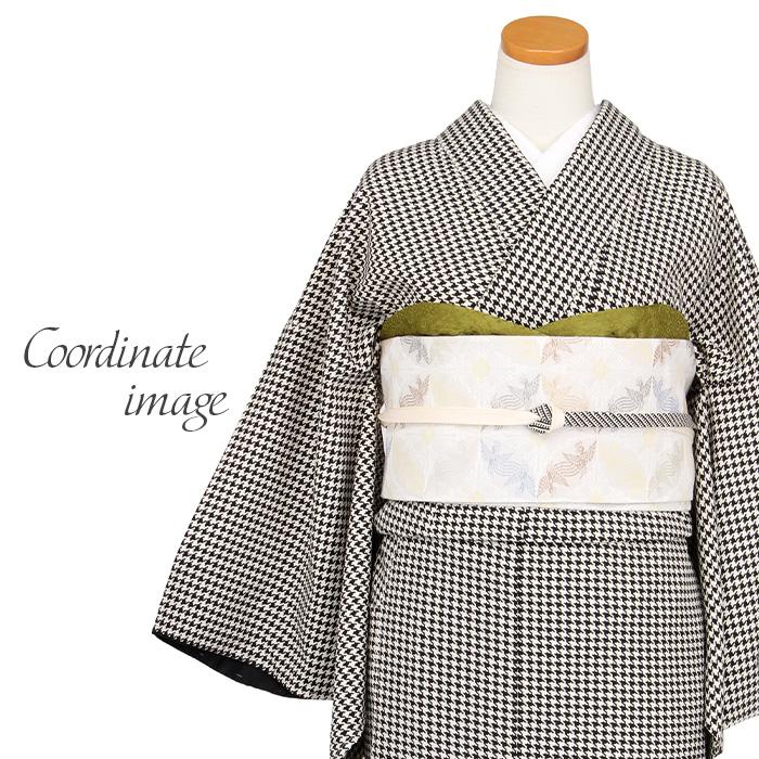 半幅帯 正絹 帯 半巾帯 普段用 薄グレー 黄緑 SALE 爆買の画像
