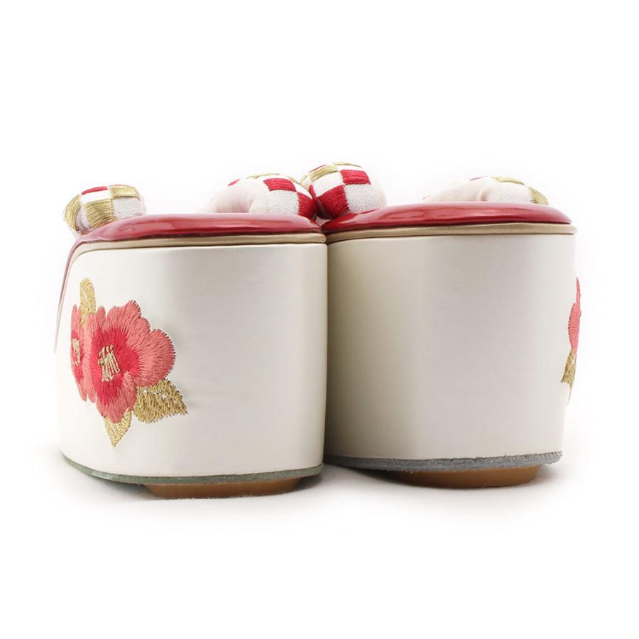 Kisste 成人式 振袖 草履 厚底 L フリーサイズ 赤 白 金 振袖草履 振袖