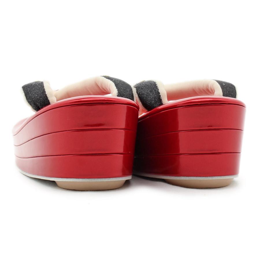 Kisste 成人式 振袖 草履 厚底 S M L LLサイズ 赤 朱色 花 振袖