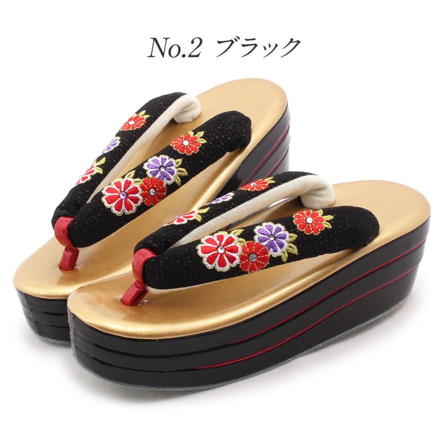 成人式 草履 レディース 厚底 振袖 盛装 yumiyumi 黒 金 菊 キク 刺繍 ラメ ラインストーン 三枚芯 縮緬 クッション 桂由美 KATSURA YUMI フリーサイズ Kisste（キステ） 成人式 振袖 草履 厚底 L フリーサイズ 金 クリーム