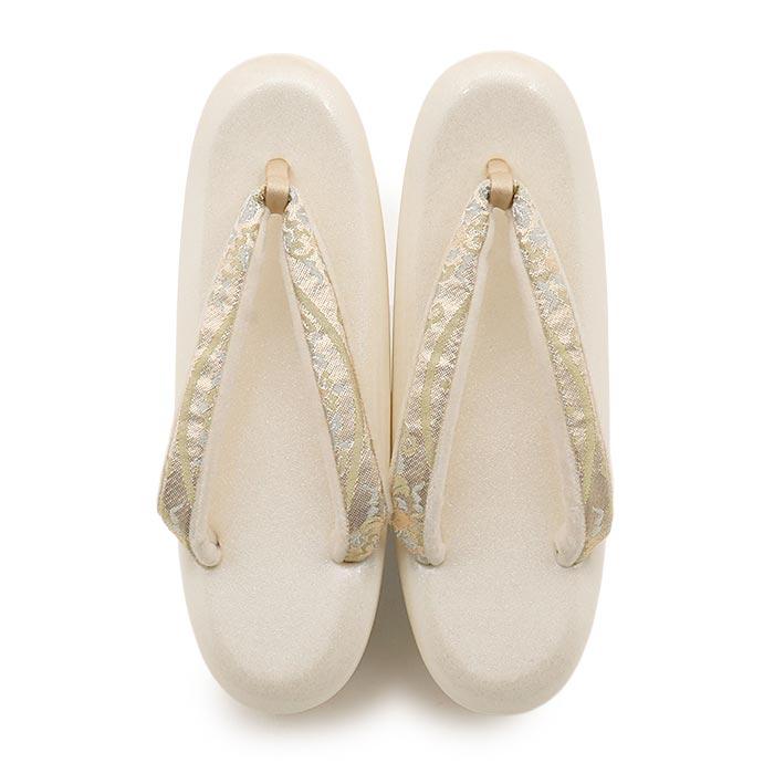 草履 留袖用 訪問着用 レディース 紗織 沙織 L クリーム ゴールド 立涌 花文 合皮  SALE | Kisste | 05