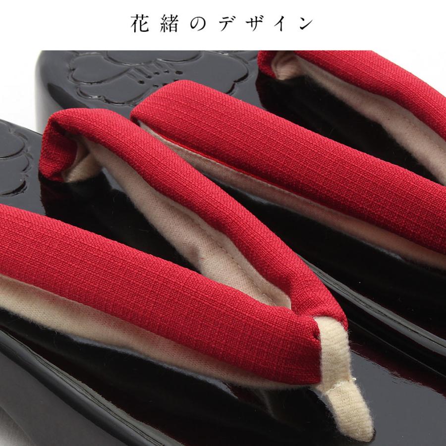 下駄 レディース 女性 浴衣 おしゃれ 痛くない L フリーサイズ 赤 黒塗台 椿彫り Vivisienne 7 2 こだわりきもの専門店kisste 通販 Yahoo ショッピング