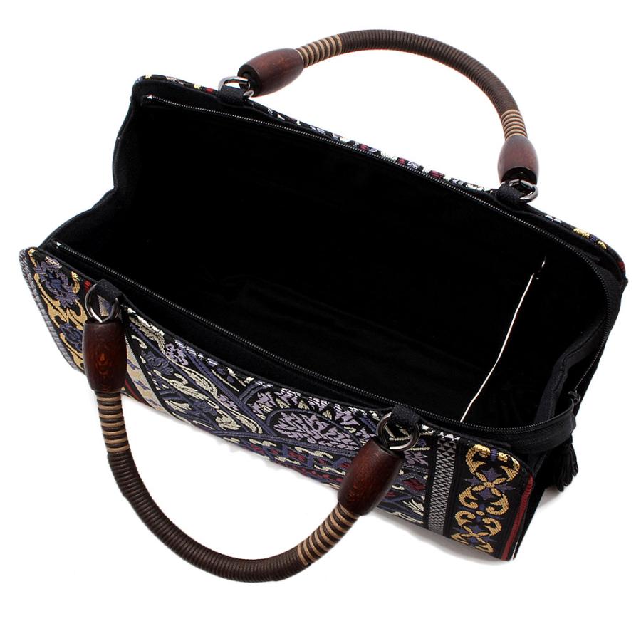 バッグ 着物 和装 カジュアル 博多織 正絹 黒 紫 更紗風 華三彩 ブランド レディース 7 3 b こだわりきもの専門店kisste 通販 Yahoo ショッピング