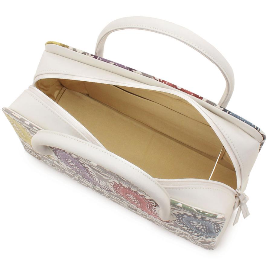 正絹利休バッグ　45000円 正絹 利休バッグ 越後染印傳 黒 裂取り小紋柄 日本製 和装バッグ