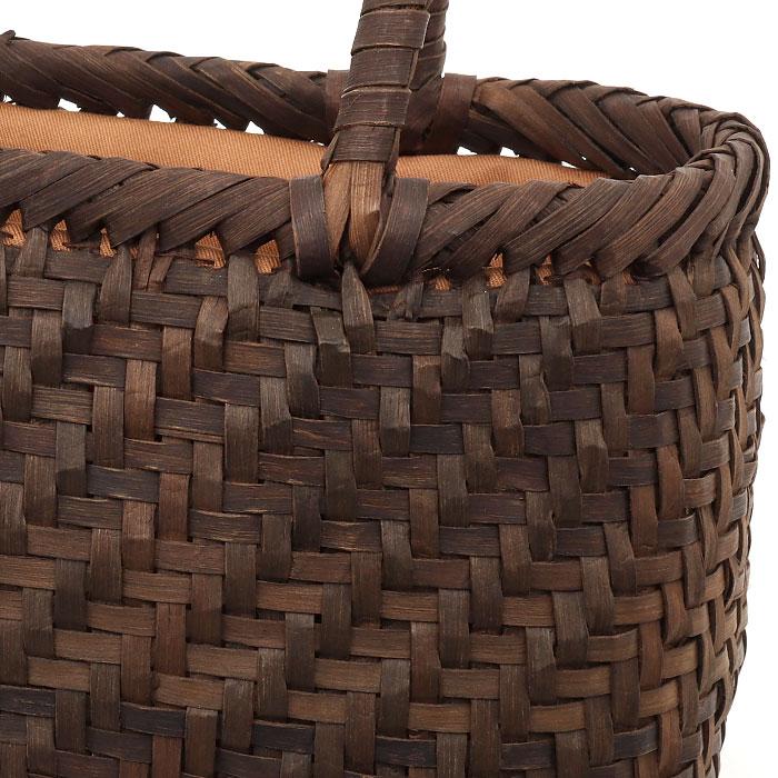 胡桃 かごバッグ くるみかごバッグ 内布あり 網代編み 焦げ茶