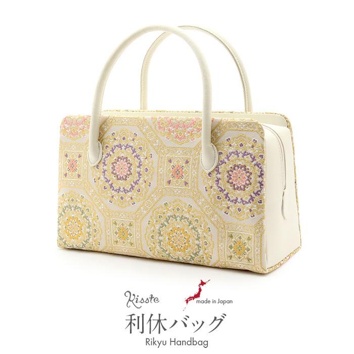 Kisste（キステ） 利休バッグ 留袖用 訪問着用 白 生成り 金 赤 緑 
