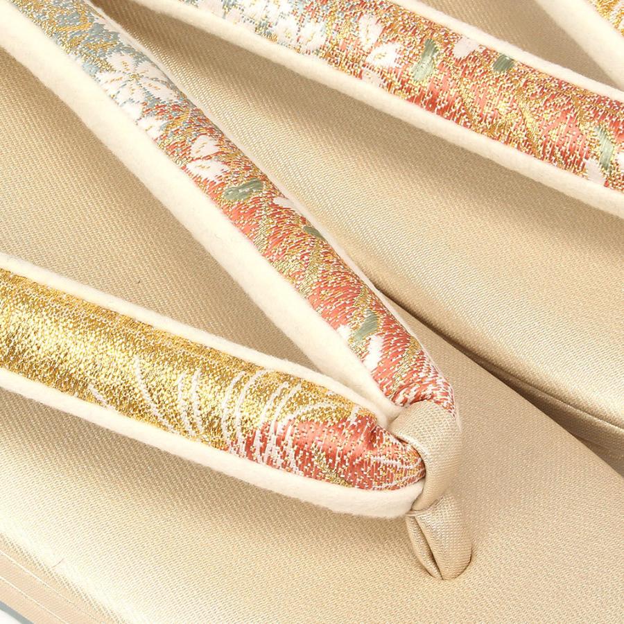 和装 草履 バッグ セット ゴールド 白 帯地 フリーサイズ u71-2