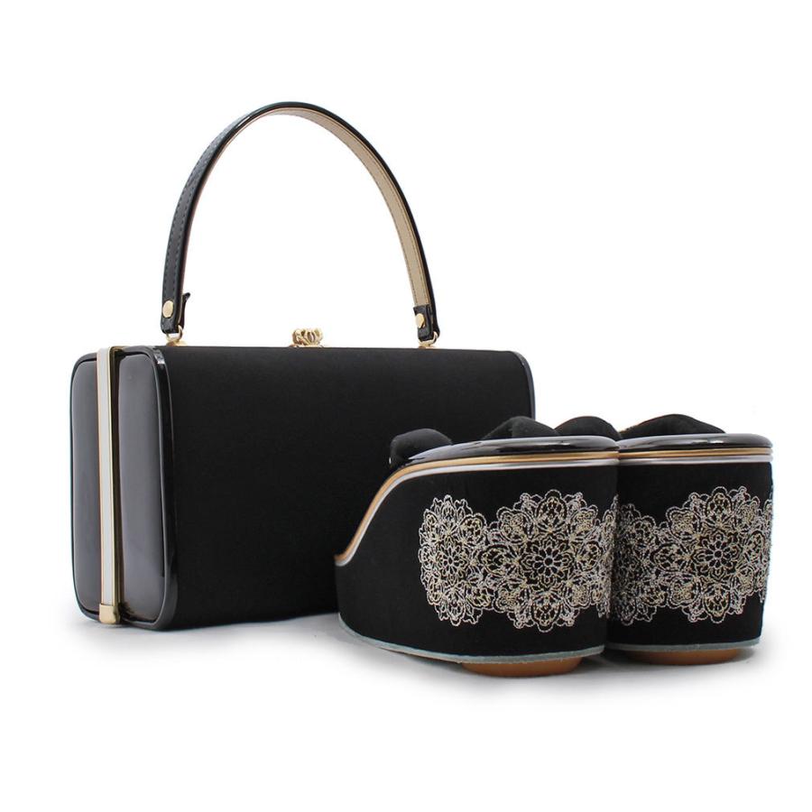 【美品】和装 草履バッグセット　厚底草履高級ベロア黒バッグ　振袖　成人式卒業式 Kisste 草履バッグセット 成人式 振袖 厚底 L フリーサイズ 赤