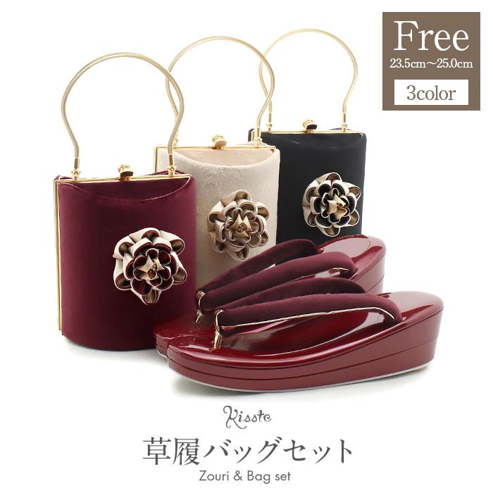 新品　草履　バッグ　セット　2026年モデル　ワインレッド　振袖用　フリー 新品 草履 バッグ セット 2026年モデル ワインレッド 振袖用 フリー
