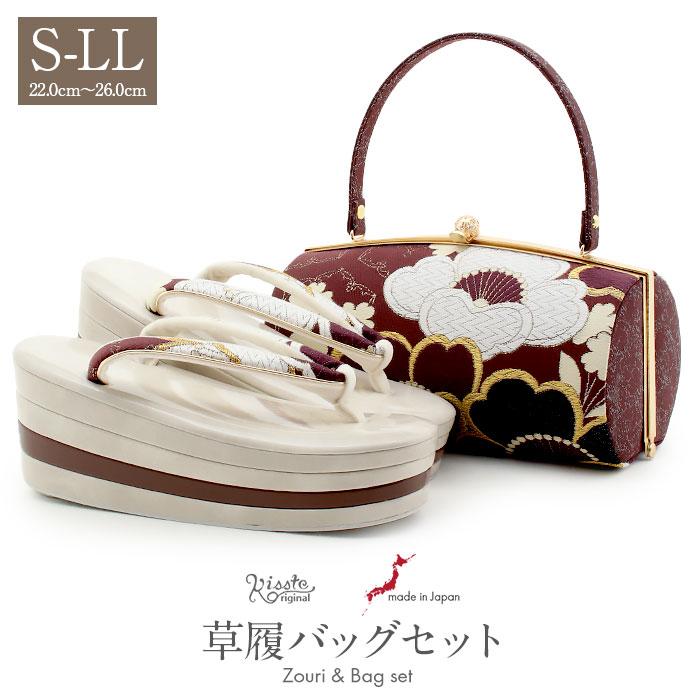 き*る様 エナメル草履バッグセット／ゴールド&パープル き*る様