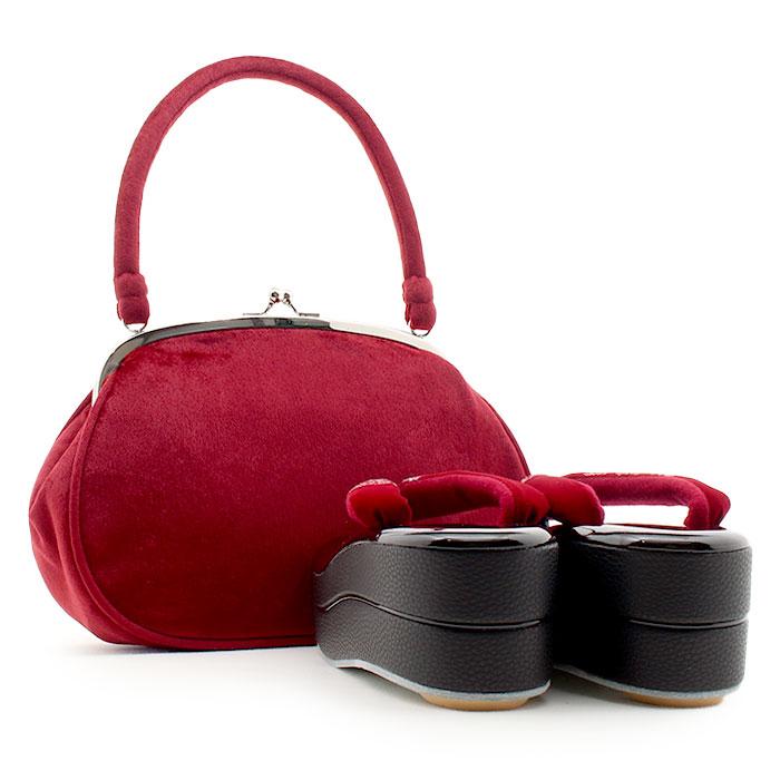 Kisste 草履バッグセット 成人式 振袖用 成人用 フリー レッド
