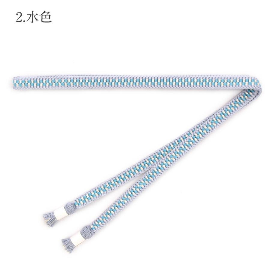 帯締め 青 水色 茶 グレー 緑 白 エンジ 全7色 普段用 伊賀くみひも 正絹 色無地_14