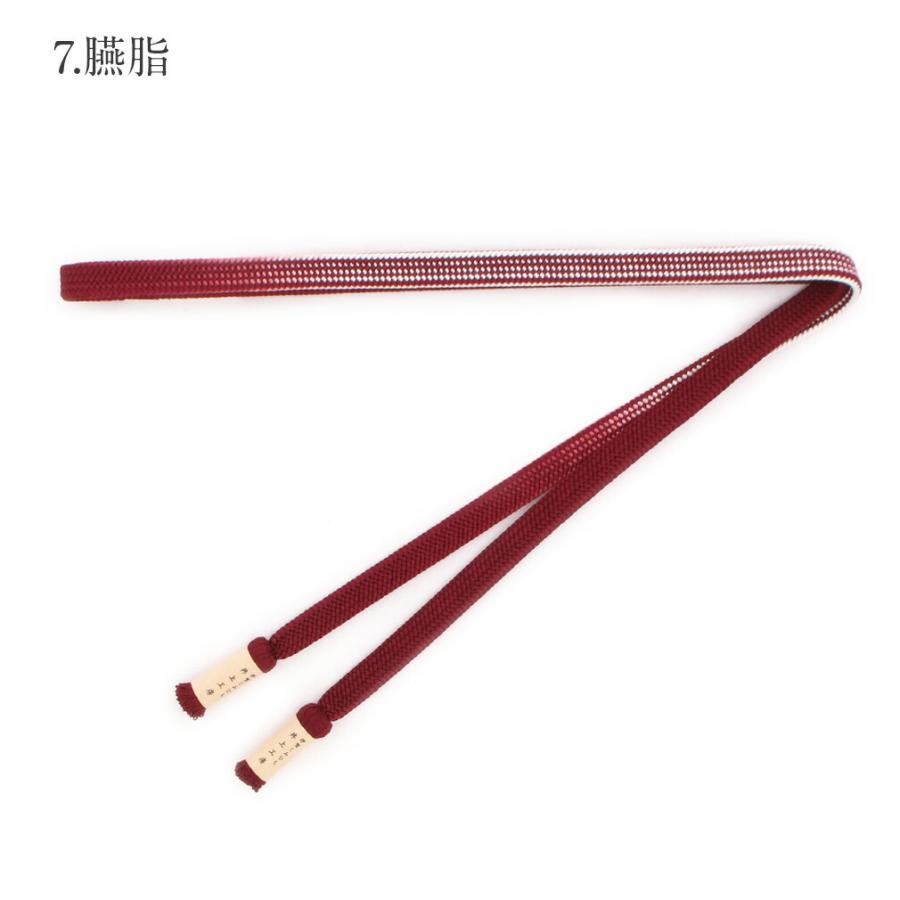 帯締め 藍鼠 赤茶 滅紫 利休色 生成り 茶 濃鼠 臙脂 緑 伊賀くみひも 正絹 日本製_20
