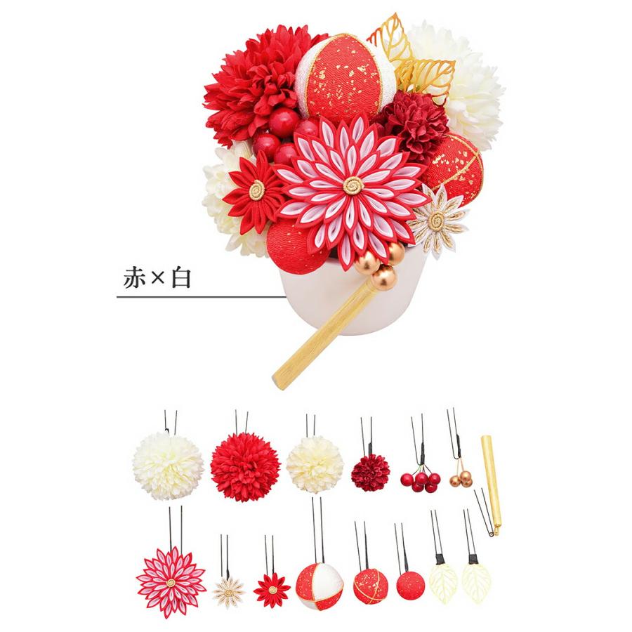 Kisste 髪飾り 成人式 振袖 袴 花 赤 白 黒 紫 金 橙 薄金 全6色 