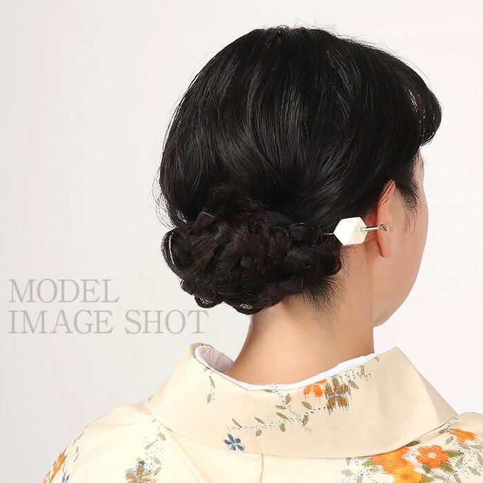 Kisste（キステ） かんざし 簪 二本挿し 螺鈿 ネイビー ブラウン