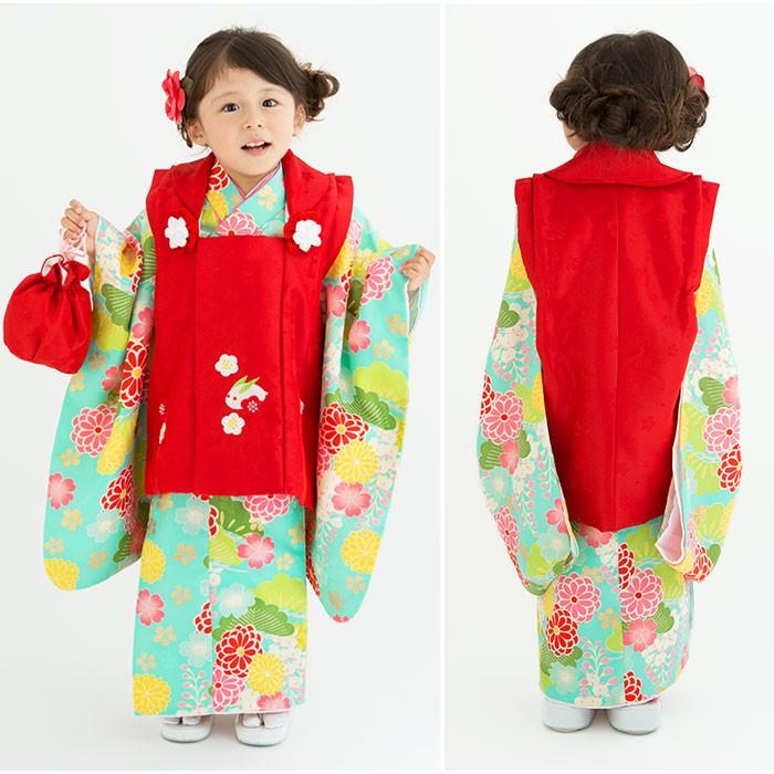 Kisste（キステ） 七五三 着物 3歳 女の子 被布 セット 8点 ミント