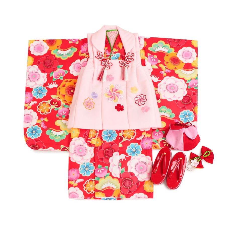 Kisste 七五三 着物 3歳 女の子 被布 セット 7点 黄色 赤 黒