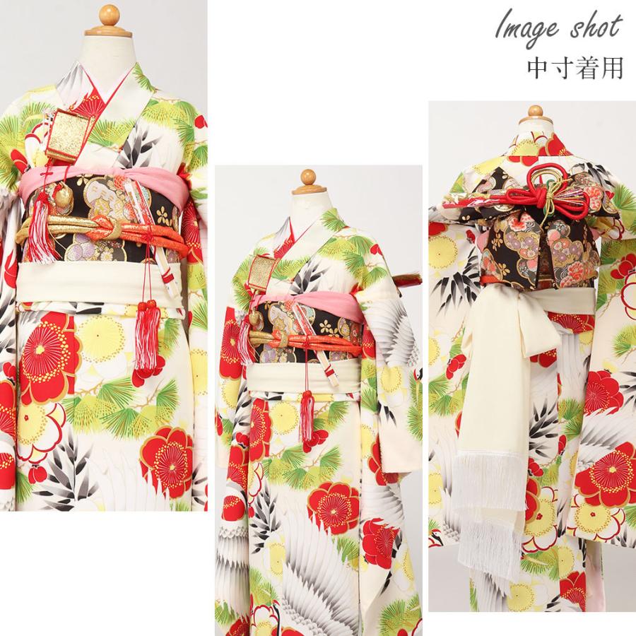 Kisste 七五三 作り帯 帯 5歳 7歳 女の子 中 大 黒 梅 小花 五歳