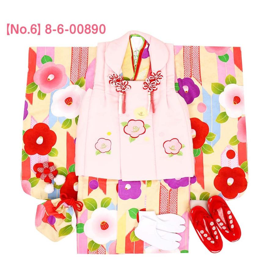 Kisste 七五三 着物 3歳 女の子 被布 セット 10点 赤 水色 白