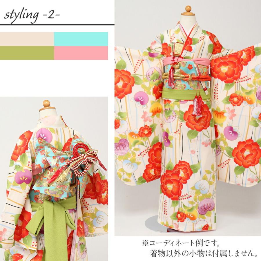 専用です☆大きな椿の花の着物と作り帯セット☆七五三７歳フルセット 楽天市場】七五三 着物 7歳 フルセット レンタル（柄椿）の通販