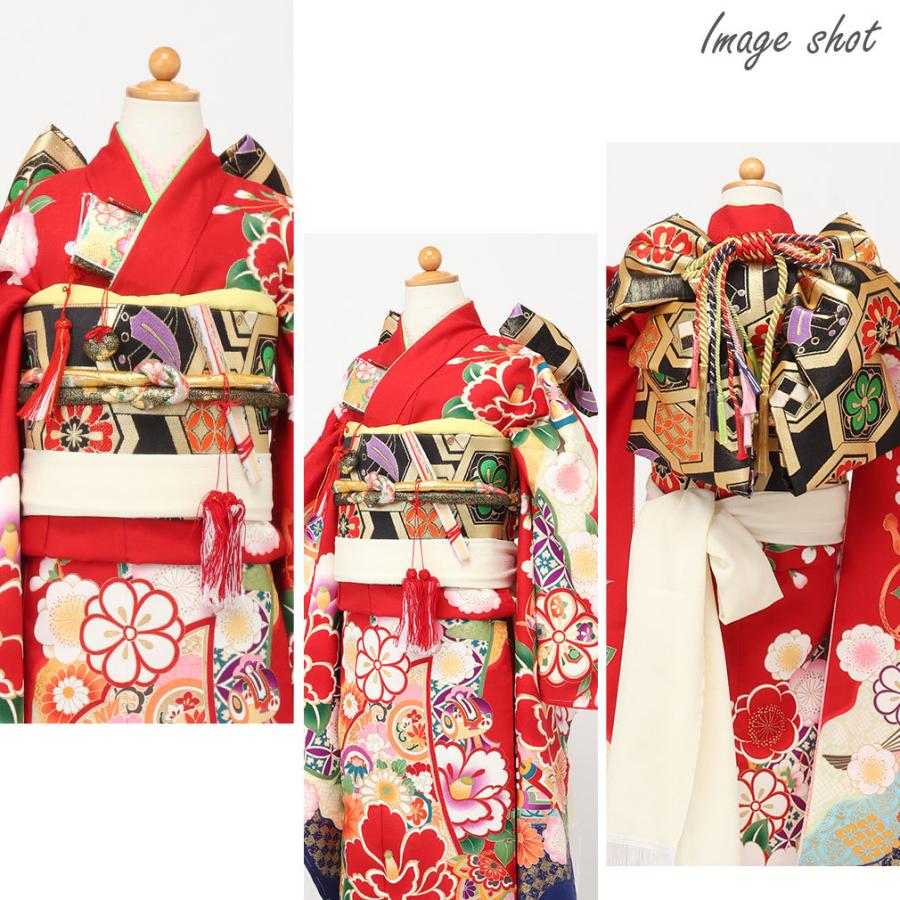 Kisste（キステ） 七五三 作り帯 帯 5歳 7歳 女の子 黒 亀甲 吉祥文