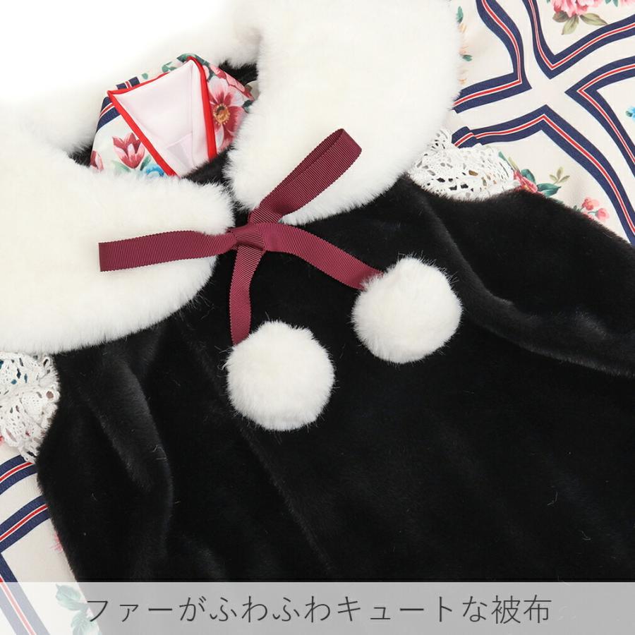 Kisste（キステ） 七五三 着物 3歳 女の子 被布 セット 3点 ホワイト