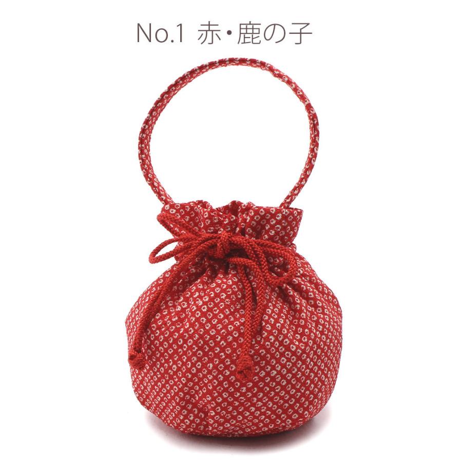 Kisste（キステ） 七五三 バッグ 巾着 3歳 5歳 7歳 女の子 赤 黒