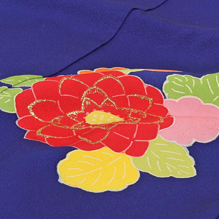 Kisste（キステ） 七五三 着物 7歳 女の子 四つ身 青 牡丹 正絹 高級